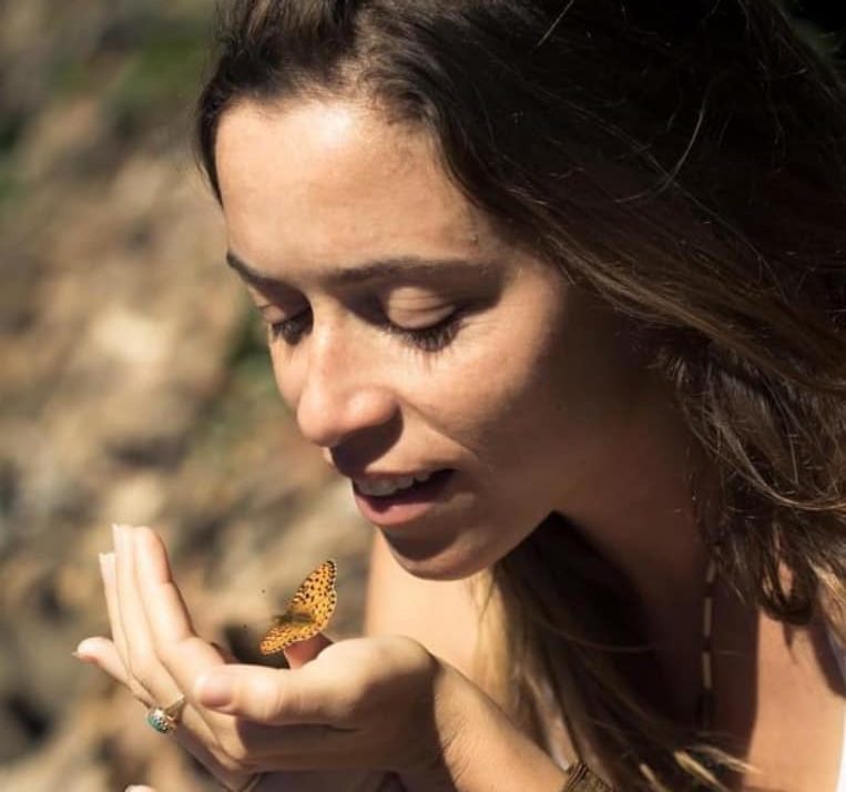 Inbal Pozner with a butterfly